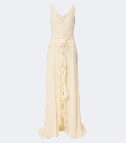 Robe longue à volants et appliqués - Blumarine - Modalova