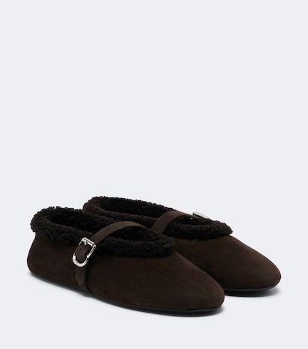 Alaïa Ballerines Mary Jane en daim et shearling - Alaia - Modalova