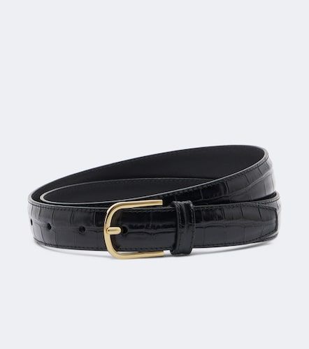 Ceinture fine en cuir façon croco - Toteme - Modalova