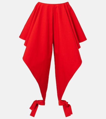 Alaïa Pantalon fuselé en gabardine de coton à volants - Alaia - Modalova