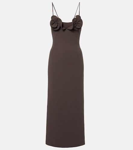 Robe en laine mélangée à appliqués floraux - Magda Butrym - Modalova