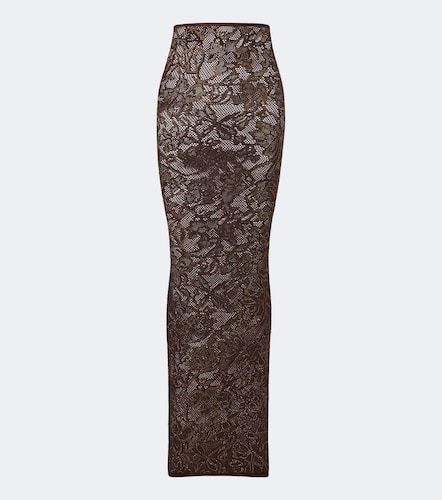 Jupe longue en dentelle de soie mélangée - Gucci - Modalova