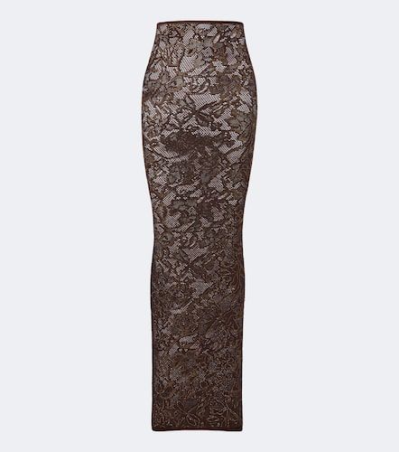 Jupe longue en dentelle de soie mélangée - Gucci - Modalova