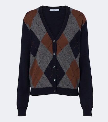 Cardigan en cachemire à motif argyle - Prada - Modalova