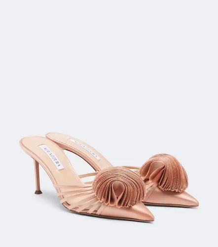 Mules Wild Bloom en satin à appliqué floral - Aquazzura - Modalova