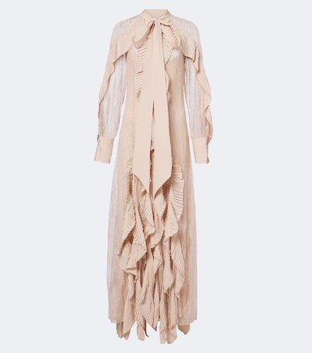 Robe longue en dentelle à volants - Blumarine - Modalova