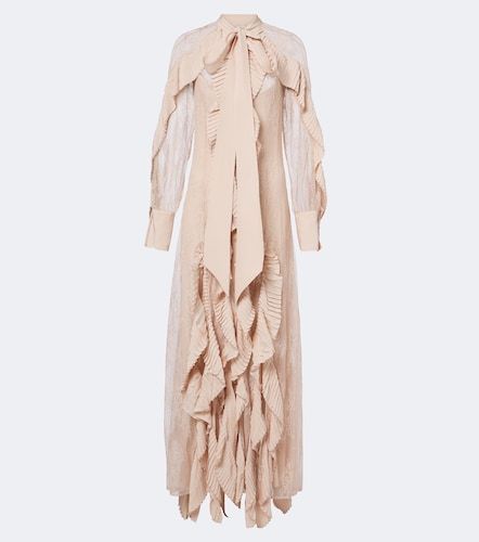 Robe longue en dentelle à volants - Blumarine - Modalova