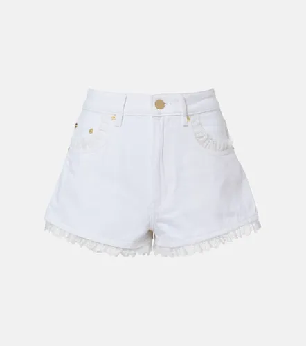 Ganni Short en denim à dentelle - Ganni - Modalova