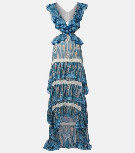 Robe longue en soie à motif cachemire - Etro - Modalova