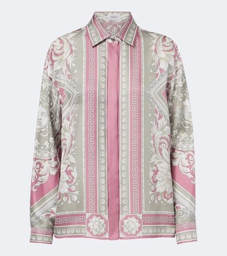 Chemise Greca en soie à imprimé - Versace - Modalova