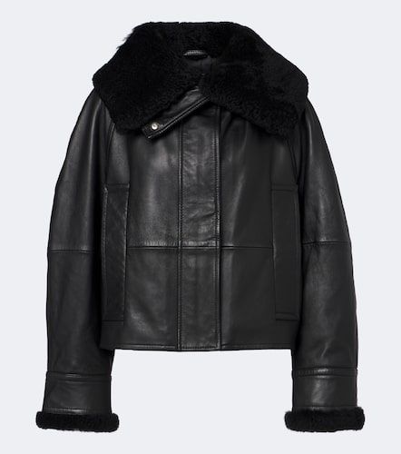 Veste matelassée en cuir et shearling - Sportmax - Modalova