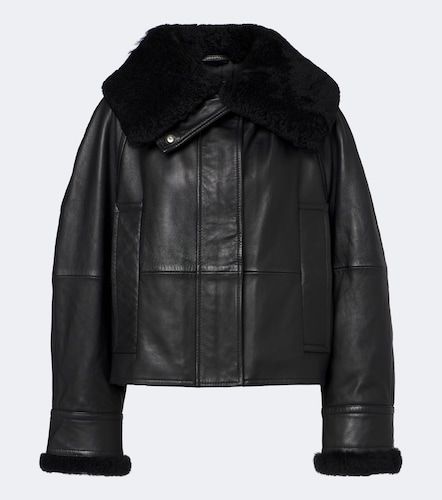 Veste matelassée en cuir et shearling - Sportmax - Modalova