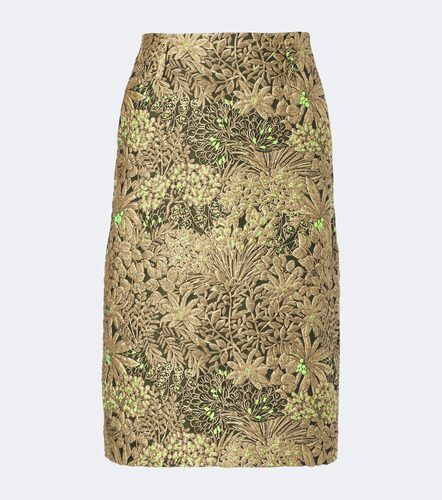 Jupe midi en jacquard à fleurs - Dries Van Noten - Modalova