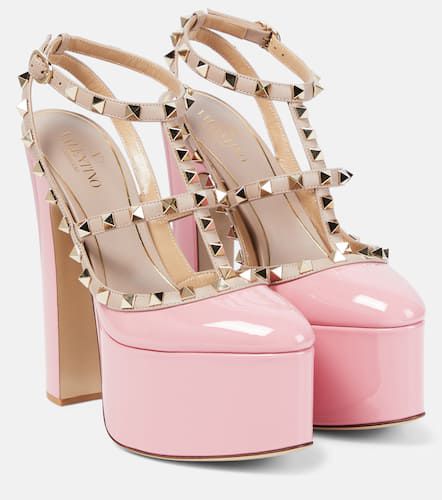 Escarpins Rockstud à plateau en cuir verni - Valentino Garavani - Modalova