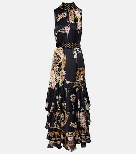 Robe longue en soie à fleurs - Camilla - Modalova