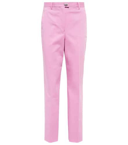 Pantalon slim à taille mi-haute en coton - Ferragamo - Modalova