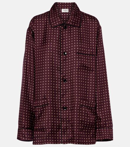 Chemise de pyjama imprimée en soie - Saint Laurent - Modalova