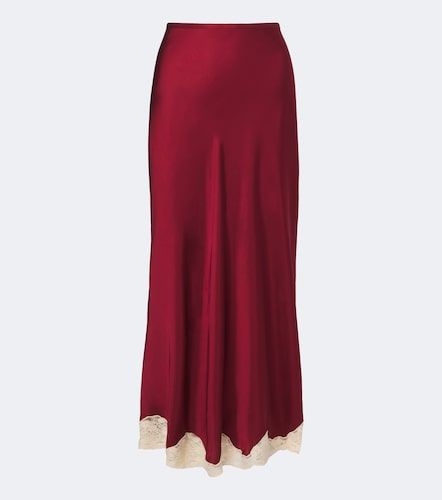 Jupe nuisette en satin à dentelle - Rixo - Modalova