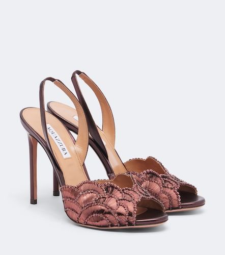 Sandales slingback Ce Soir en cuir à ornements - Aquazzura - Modalova