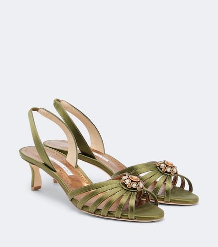 Sandales slingback Fulmasli en satin à ornements - Manolo Blahnik - Modalova