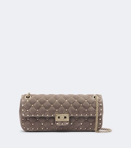 Sac Rockstud Spike Medium en daim - Valentino Garavani - Modalova