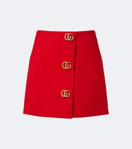 Mini-jupe Double G en crêpe de laine - Gucci - Modalova