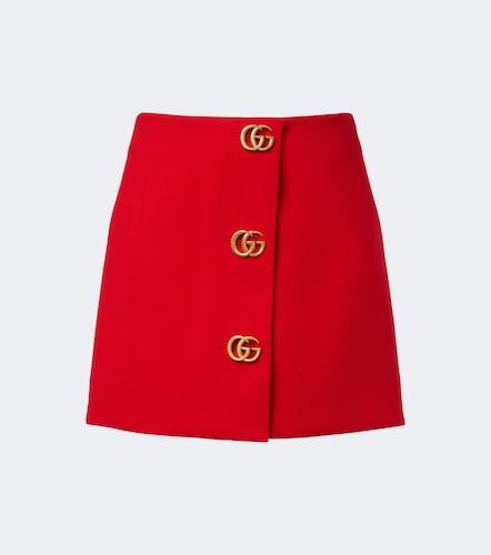 Mini-jupe Double G en crêpe de laine - Gucci - Modalova