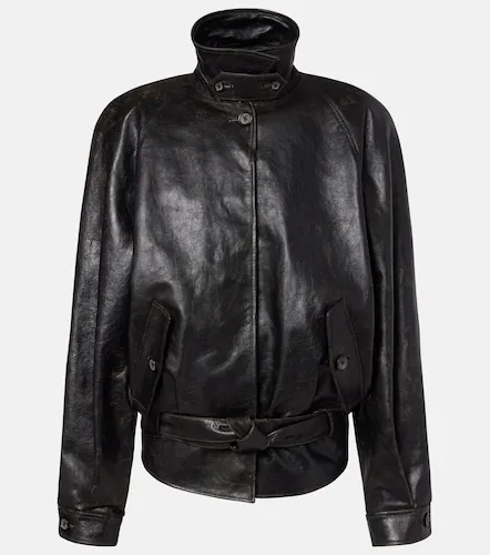 Veste en cuir ceinturée - Magda Butrym - Modalova