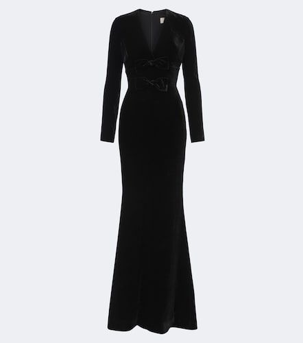 Robe longue en velours de soie mélangée - Elie Saab - Modalova