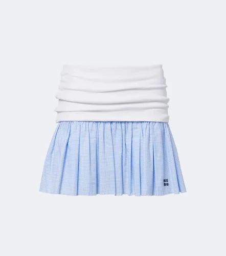 Mini-jupe en coton à carreaux Vichy - Miu Miu - Modalova