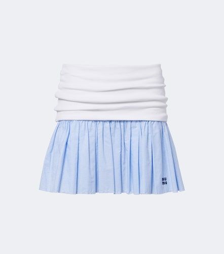 Mini-jupe en coton à carreaux Vichy - Miu Miu - Modalova