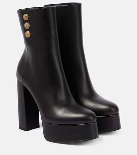 Bottines Brune à plateau en cuir - Balmain - Modalova