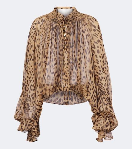 Blouse en soie à motif léopard - Xu Zhi - Modalova