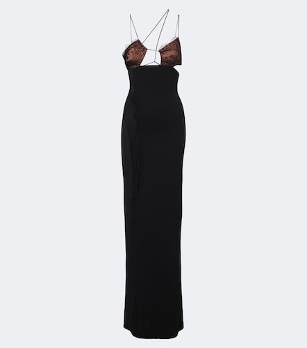 Robe longue à découpes et dentelle - Nensi Dojaka - Modalova