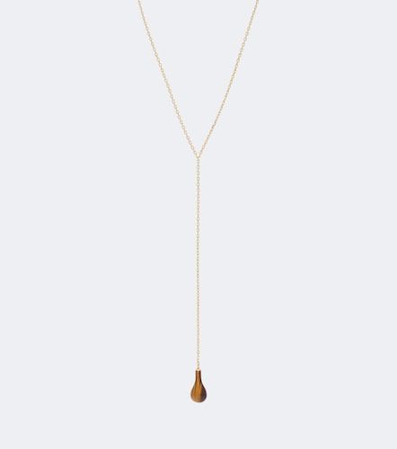 Collier en plaqué or 24 ct, œil-de-tigre et cristal Swarovski® - Toteme - Modalova