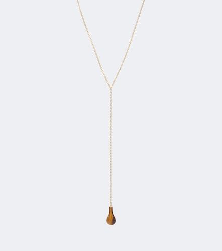 Collier en plaqué or 24 ct, œil-de-tigre et cristal Swarovski® - Toteme - Modalova