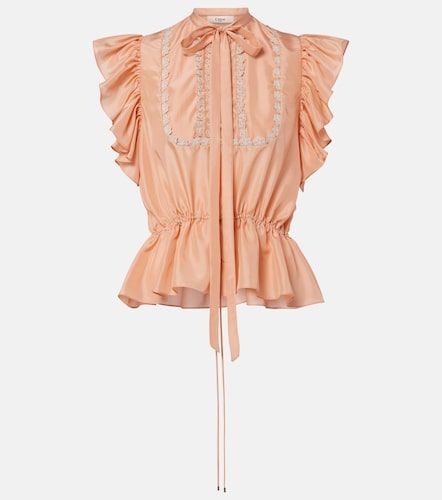 Chloé Top en soie à finitions en dentelle - Chloe - Modalova