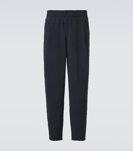 Pantalon droit en seersucker - Giorgio Armani - Modalova