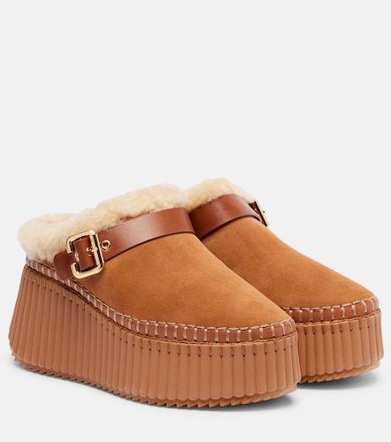 Chloé Mules compensées Nama en daim - Chloe - Modalova