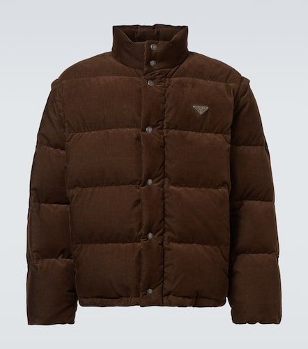 Veste doudoune convertible en velours côtelé - Prada - Modalova