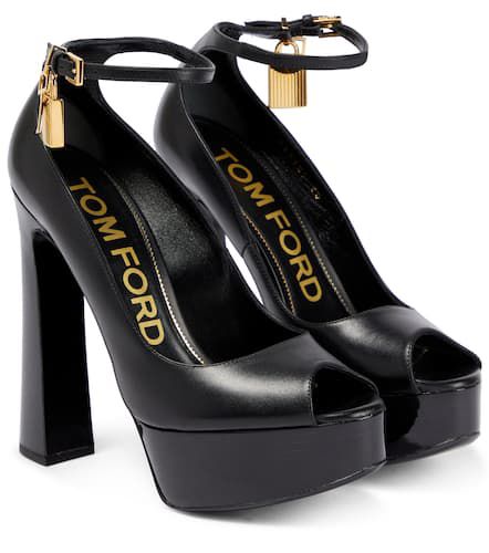 Sandales Padlock à plateau en cuir - Tom Ford - Modalova