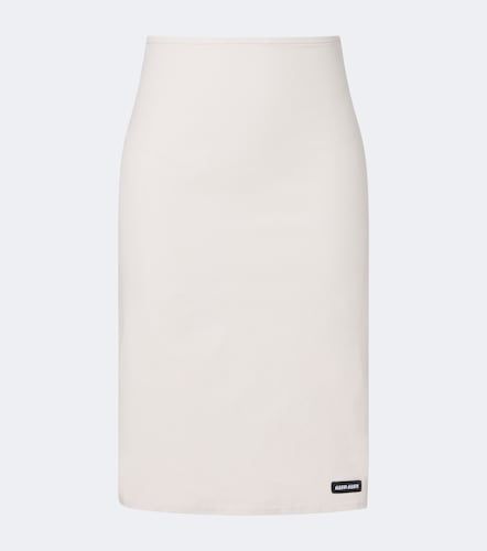 Jupe crayon en popeline de coton mélangé - Miu Miu - Modalova