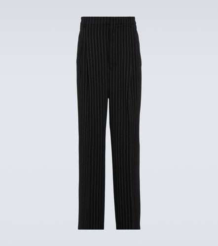 Pantalon droit rayé en laine - Ami Paris - Modalova