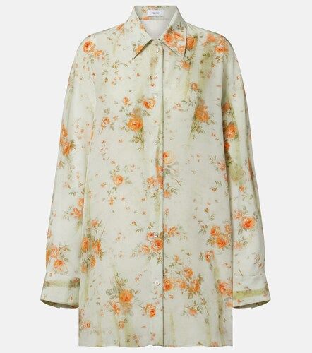 Chemise de pyjama en soie à fleurs - McQueen - Modalova
