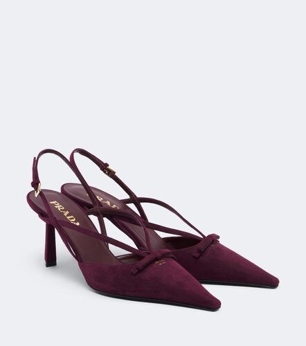 Escarpins slingback en daim à nœud - Prada - Modalova