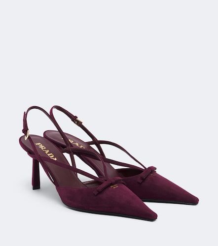 Escarpins slingback en daim à nœud - Prada - Modalova