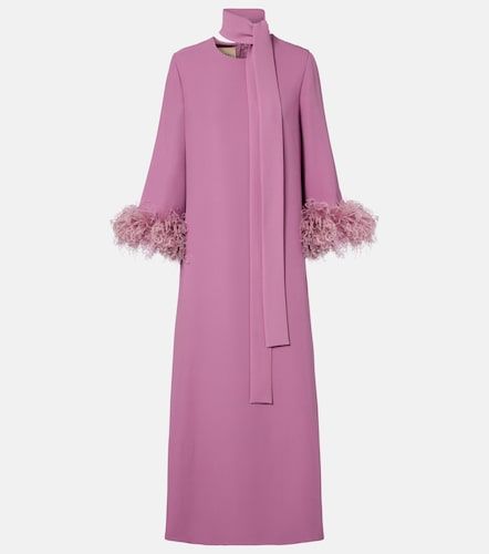 Robe longue en Cady Couture à plumes - Valentino Garavani - Modalova
