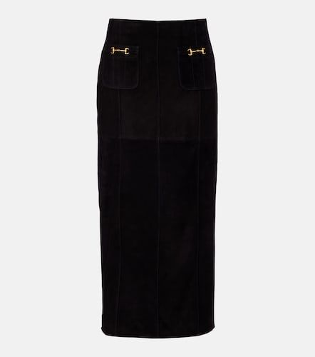 Jupe midi Edwina à taille haute en daim - Rixo - Modalova