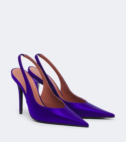 Escarpins slingback Anok en satin - Amina Muaddi - Modalova