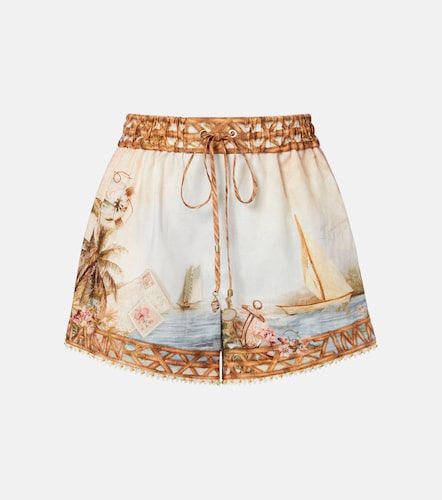 Short Mahon en lin à imprimé - Zimmermann - Modalova